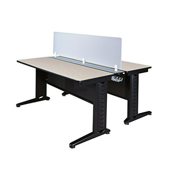 Regency Fusion 72 x 24 in. 2 Person Bench Workstation with Privacy Panel- Maple