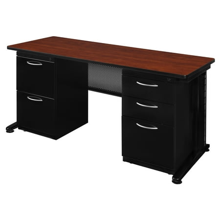 Regency Fusion 72" x 24" Double Pedestal Computer Desk in Cherry