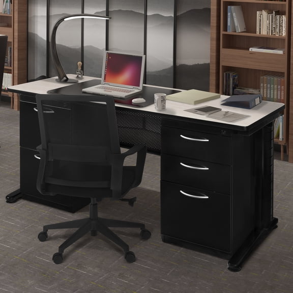 Regency Fusion 72" x 30" Double Pedestal Computer Desk in Maple