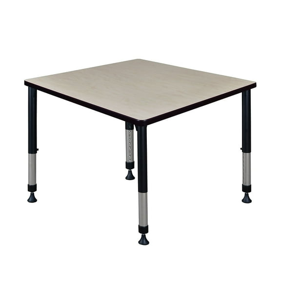 Regency Height Adjustable Kee 42" Square Classroom Table Maple (TB4242PLAPBK)