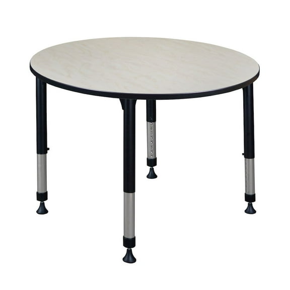 Regency 48 in. Round Height Adjustable Classroom Activity Table- Maple