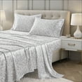 thumbnail image 1 of Regency Heights Satin Printed Sheet Set, Animal Printed Satin Twin Bed Sheets, 3-Piece Luxury Silky Bedding Sets with Pillowcase, Gray Leopard, 1 of 8