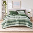 thumbnail image 1 of Regency Heights 7-Piece Comforter Sets, Reversible Striped Comforter Set for Dorm, Lightweight All Season Bedding Set with Pillow Shams,Full, Sage Green, 1 of 10