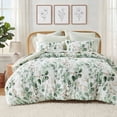 thumbnail image 1 of Regency Heights 9-Piece Queen Size Seersucker Comforter Set with Sheets, Textured Botanical Print Bed in a Bag, Sage Green Bedding Comforter Set with Flat Sheet, Fitted Sheet with Side Pocket, 1 of 11