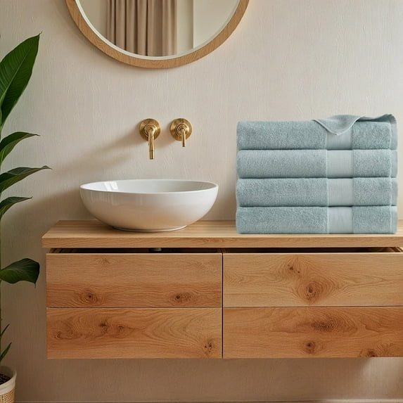 Regency Heights Plush Solid Print Plain Towels & Washcloths, 4-Piece