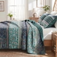 thumbnail image 1 of Regency Heights 3-Piece Quilt Set, Lightweight Reversible Bedspread Coverlet with Pillowcases, Soft Boho Floral Quilt Bedding Set for All Season, Green, Full/Queen, 1 of 7