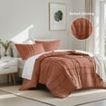 thumbnail image 1 of Regency Heights Cal King Comforter Set, Boho 3-Piece Pintuck Stitching Bedding Set, Soft Washed Pleated Bed Sets with Pillow Sham Clay, 1 of 10