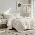 thumbnail image 1 of Regency Heights Cal King Comforter Set, Boho 3-Piece Pintuck Stitching Bedding Set, Soft Washed Pleated Bed Sets with Pillow Sham Neutral, 1 of 10