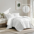 thumbnail image 1 of Regency Heights Cal King Comforter Set, Boho 3-Piece Pintuck Stitching Bedding Set, Soft Washed Pleated Bed Sets with Pillow Sham White, 1 of 10