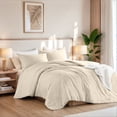 thumbnail image 1 of Regency Heights King/Cal King Comforter Sets, Reversible 3 Piece Extra Soft Bedding Set, Chambray Print Neutral Comforter Bed Set with Pillow Shams, 1 of 11