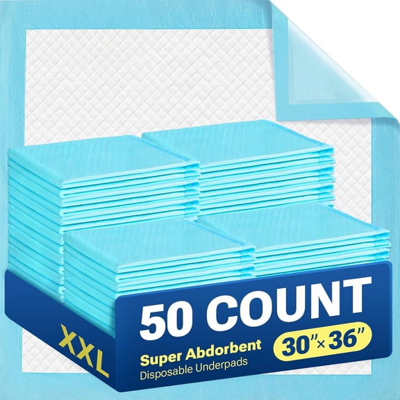 Regency Heights Disposable Absorbent Dog Pee Pads, 30"x36" Jumbo Puppy Training Pads, Heavy Duty Leak-Proof Pet Potty Pads with Quick Absorb Core for Dogs & Puppies, 50 Count
