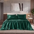 thumbnail image 1 of Regency Heights Emerald Satin Sheet Set King Size, 6-Piece Silky Bed Sheets with 16" Deep Pocket Fitted Sheet, 1 of 10