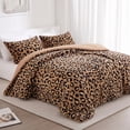 thumbnail image 1 of Regency Heights King Faux Fur Comforter Set – 3-Piece Reversible Brown Leopard Print Bedding, Plush Velvet Reverse, Animal Print Luxury Decor, 1 of 1
