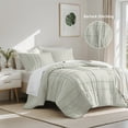 thumbnail image 1 of Regency Heights Full Comforter Set, Boho 3-Piece Pintuck Stitching Bedding Set, Soft Washed Pleated Bed Sets with Pillow Sham Silver, 1 of 10