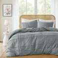thumbnail image 1 of Regency Heights Full Duvet Cover Set, Soft Washed Pleated Duvet Cover Full, 3-Piece Bedding Set with Pillow Shams, Blue/Grey, 1 of 11