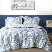 Regency Heights Full/Queen Floral Comforter Sets Reversible 3 Piece Extra Soft Bedding with Pillow Shams Blue