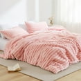 thumbnail image 1 of Regency Heights Full/Queen Size Comforter Set, Fluffy Ribbed Plush Comforter Set, 3-Piece Bedding Set, Pink, 1 of 7
