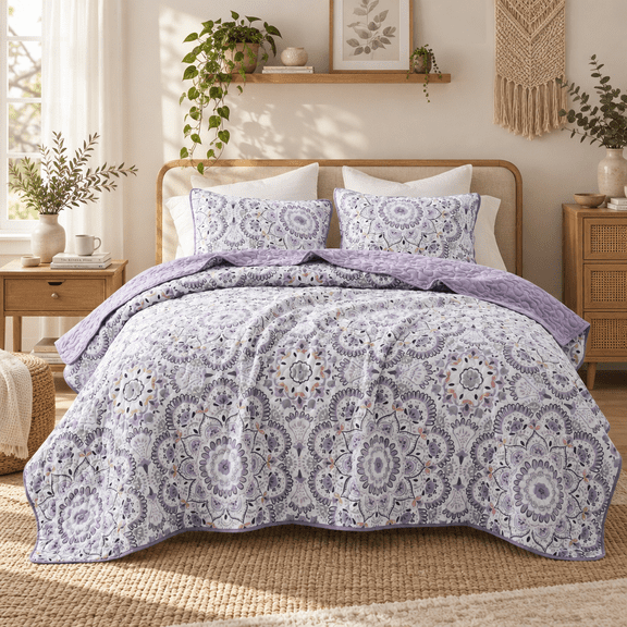 Regency Coloring Patterns Heritage Tree 3-Piece Quilted Bedding Set - Walmart.com