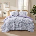thumbnail image 1 of Regency Heights Full/Queen Quilt Set, 3-Piece Reversible Bedspread Coverlet Set, Purple Quilted Bedding Set with Shams for All Season, 1 of 10
