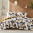 thumbnail image 1 of Regency Heights Full/Queen Size Comforter Set, Yellow Bedding Set for All Seasons, 3-Piece Round Geometric Print Bedding Comforter Set, 1 of 9