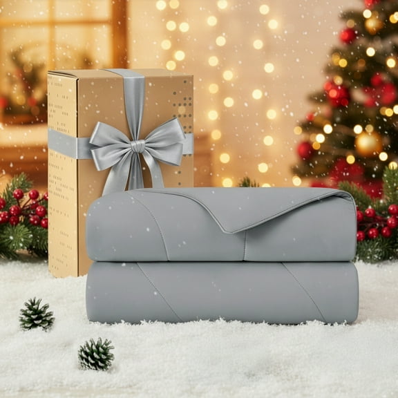 Regency Heights Full/Queen Cooling Comforter, Silky Soft Lightweight All-Season Blanket, Gray