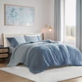 thumbnail image 1 of Regency Heights Full/Queen Soft Washed Color Block Comforter Set 3-Piece Bedding Set Blue, 1 of 8