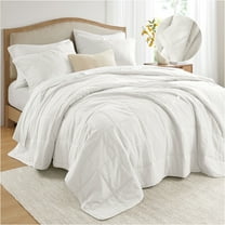 Regency Heights Full/Queen White Quilt Sets, Waffle Weave Textured 3-Piece Comforter Set All Season