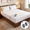 thumbnail image 1 of Regency Heights Heated Mattress Pad Twin-XL Size, Cool-to-the-Touch Fabric Electric Mattress Topper 5 Heat Settings White, 1 of 9