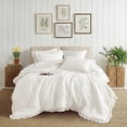 thumbnail image 1 of Regency Heights King/Cal King Comforter Set Ivory, 3 Pieces Quilted Ruffle Comforters King/Cal King Size, Solid Bedding Comforters Sets, Gift for Women, 1 of 9