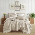 thumbnail image 1 of Regency Heights King/Cal King Comforter Set Neutral, 3 Pieces Quilted Ruffle Comforters King/Cal King Size, Solid Bedding Comforters Sets, Gift for Women, 1 of 9