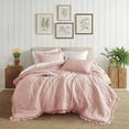 thumbnail image 1 of Regency Heights King/Cal King Comforter Set Pink, 3 Pieces Quilted Ruffle Comforters King/Cal King Size, Solid Bedding Comforters Sets, Gift for Women, 1 of 9