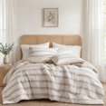 thumbnail image 1 of Regency Heights King/Cal King Comforter Set, Striped Texture Bedding Comforter Sets, 3 Pieces Tonal Stripes Woven Comforter with Pillow Sham, Taupe, 1 of 11