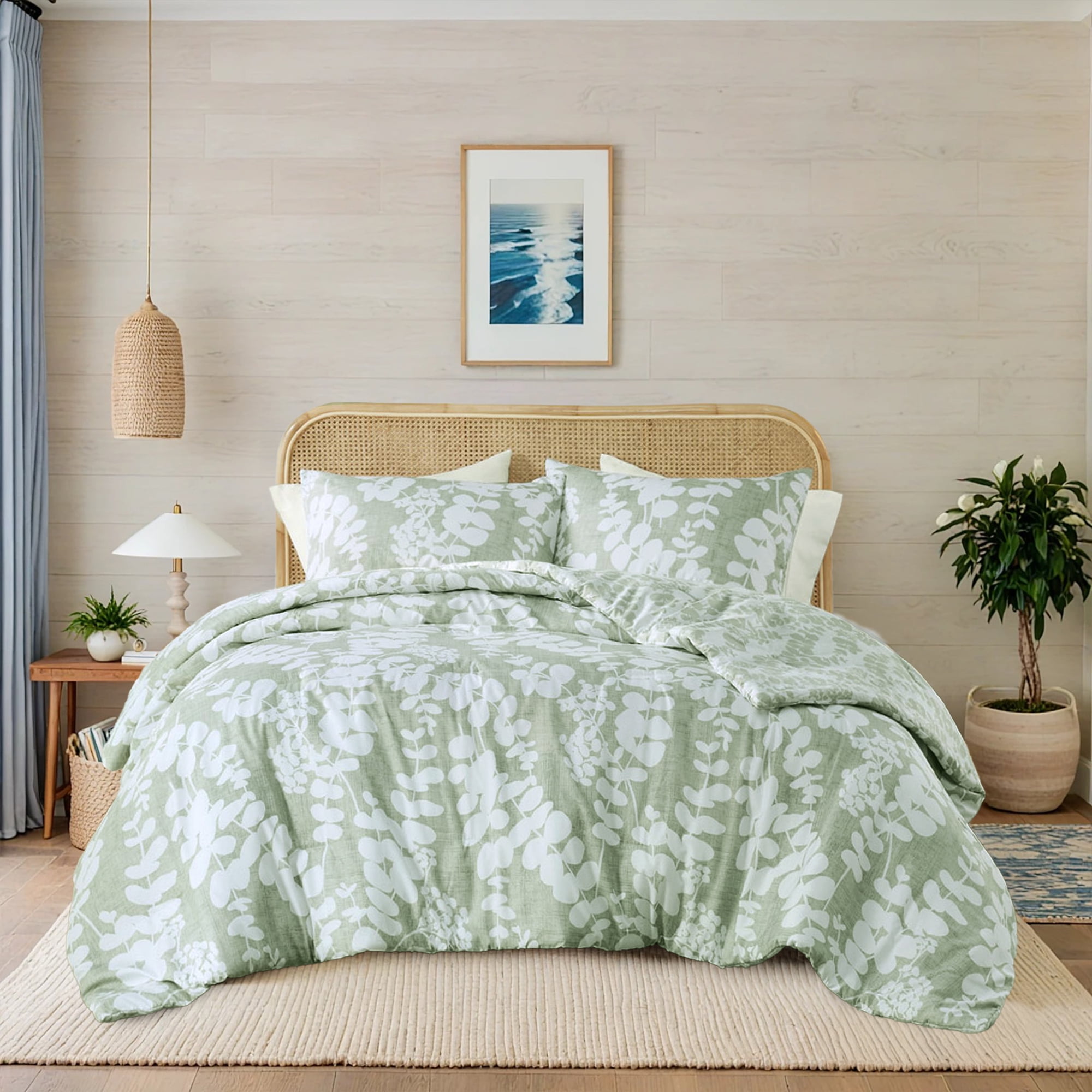 Regency Heights King Comforter Set, Reversible Floral King Bedding Comforter Set, Green, 3-Piece - Walmart.com