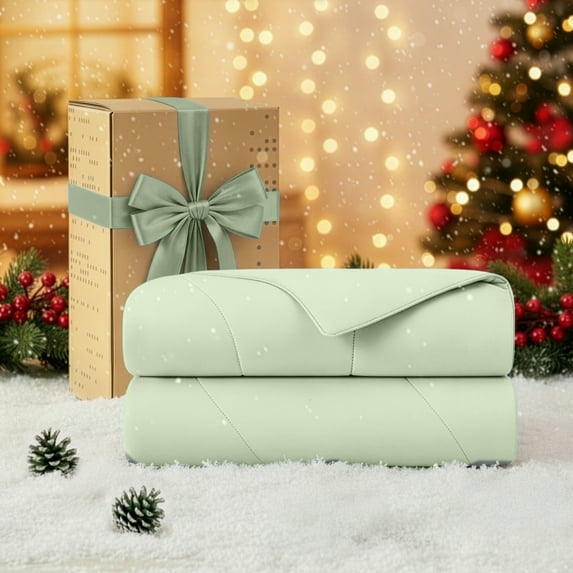 Regency Heights King Cooling Comforter, Silky Soft Lightweight All-Season Blanket, Sage Green