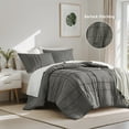 thumbnail image 1 of Regency Heights King Comforter Set, Boho 3-Piece Pintuck Stitching Bedding Set, Soft Washed Pleated Bed Sets with Pillow Sham Grey, 1 of 10