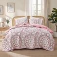 thumbnail image 1 of Regency Heights King Quilt Set, 3-Piece Reversible Bedspread Coverlet Set, Pink Quilted Bedding Set with Shams for All Season, 1 of 10