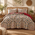 thumbnail image 1 of Regency Heights King Quilt Set, 3-Piece Reversible Bedspread Coverlet Set, Red Quilted Bedding Set with Shams for All Season, 1 of 12