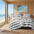 thumbnail image 1 of Regency Heights Essential King Size Comforter Sets, 3-Piece Bedding Set King, Reversible Striped Comforter Bed Set, Charcoal, 1 of 7
