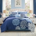 thumbnail image 1 of Regency Heights King Size Comforter Set, 5-Piece Floral Bedding Set for All Season, Blue Comforter Set King with Bed Skirt, 1 of 10