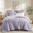 thumbnail image 1 of Regency Heights King Size Comforter Set, 7-Piece Reversible Bed in a Bag with Sheets, Purple, 1 of 10