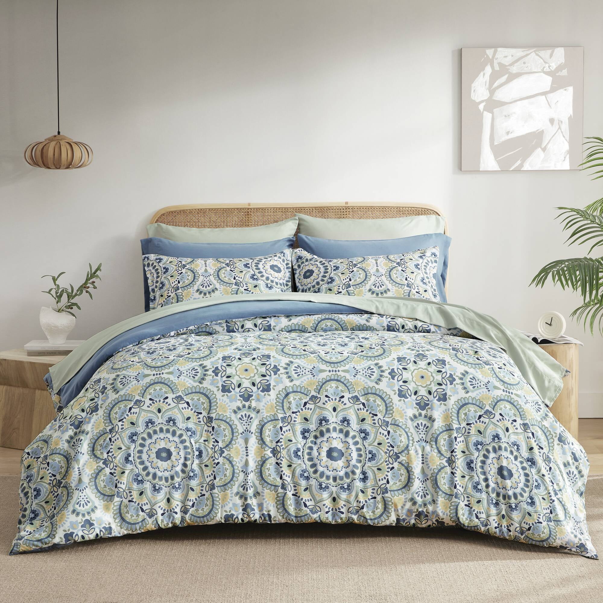 Regency Heights King Size Comforter Set, 9-Piece Bed in a Bag King, Green Bedding Comforter Set with Comforter, Flat Sheets, Fitted Sheets with Side Pockets