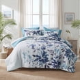 thumbnail image 1 of Regency Heights 9-Piece Watercolor Floral Comforter Set, King Size Botanical Print Bed in a Bag, Coastal Blue Bedding Comforter Set with Flat Sheet, Fitted Sheet with Side Pocket, 1 of 9