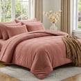 thumbnail image 1 of Regency Heights King Size Comforter Set – Clay Striped Woven Bed in a Bag, 9-Piece Bedding set with Sheets, Machine Washable for All Seasons, 1 of 10