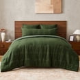 thumbnail image 1 of Regency Heights King Size Comforter Set – Green Striped Woven Bedding, 4-Piece Bed set with Body Pillow Sham, Machine Washable for All Seasons, 1 of 9