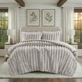 thumbnail image 1 of Regency Heights King Size Comforter Sets, Light Gray Fluffy Ribbed Plush Bedding Set, 3-Piece Faux Fur Ribbed Bedding Comforter Set, 1 of 10