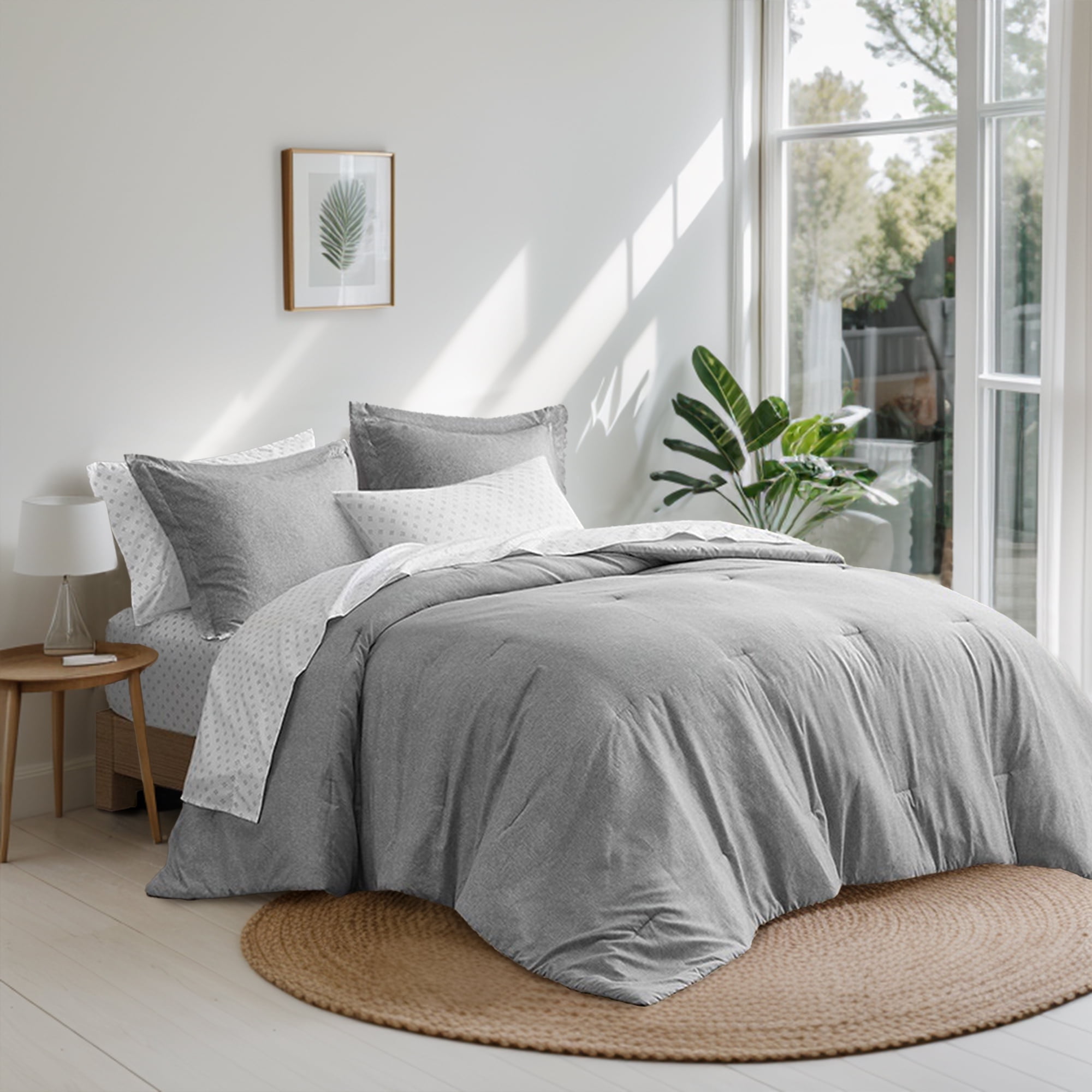 Regency Heights Queen Chambray Microfiber Comforter Set – 7-Piece Bedding