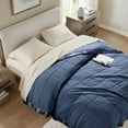 thumbnail image 1 of Madison Park Lightweight Down Alternative Blanket, Cozy Bed Blanket with Satin Trim, Full/Queen, Navy, 1 of 7