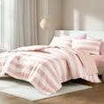 thumbnail image 1 of Regency Heights Queen Size Comforter Sets, 7-Piece Bed in a Bag Queen, Reversible Striped Comforter Bed Set with Sheets, Blush, 1 of 8