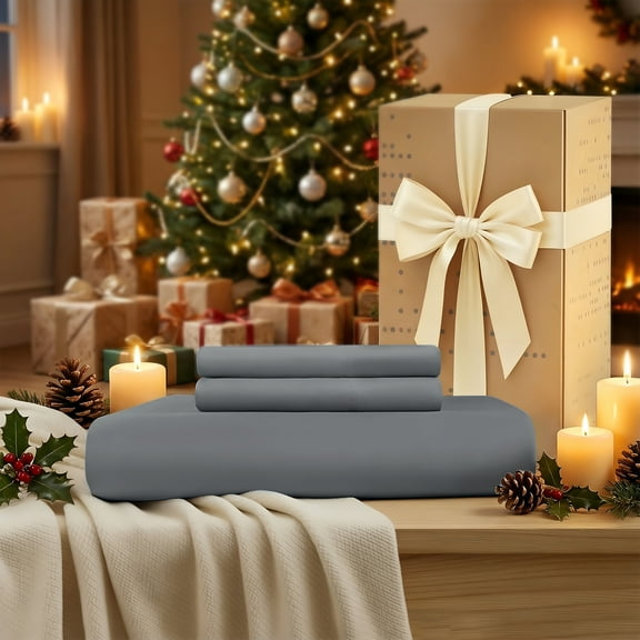 Regency Heights Queen Sheet Set, 3-Piece Silky Soft Skin-Friendly Bedding, Gray