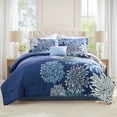 thumbnail image 1 of Regency Heights Queen Size Comforter Set, 5-Piece Floral Bedding Set for All Season, Blue Comforter Set Queen with Bed Skirt, 1 of 10